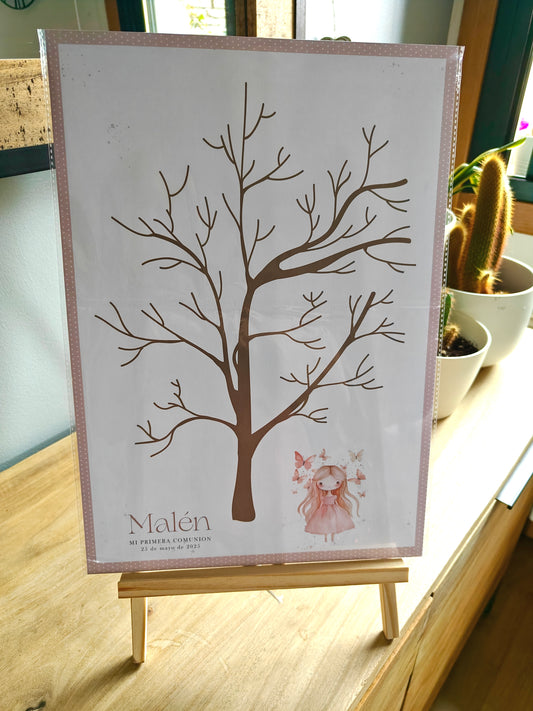 Lámina de huellas, personalizada Comunión COLECCIÓN BUTTERFLY