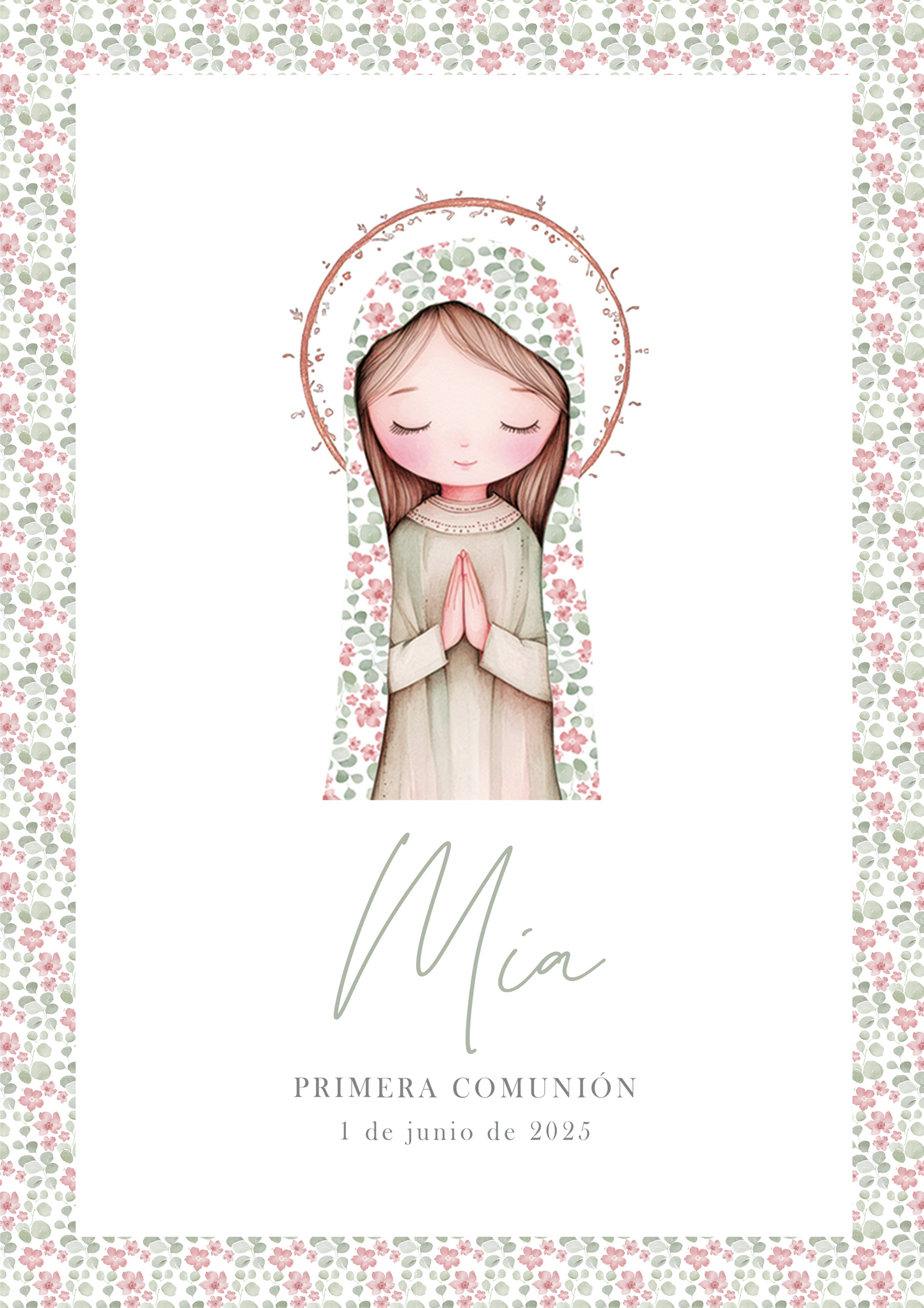 Láminas decorativas impresas personalizadas Comunión COLECCIÓN VIRGENCITA