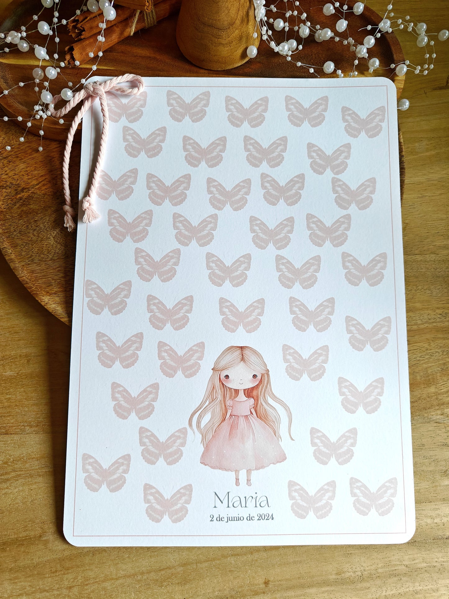 Lámina de firmas personalizadas Comunión COLECCIÓN BUTTERFLY