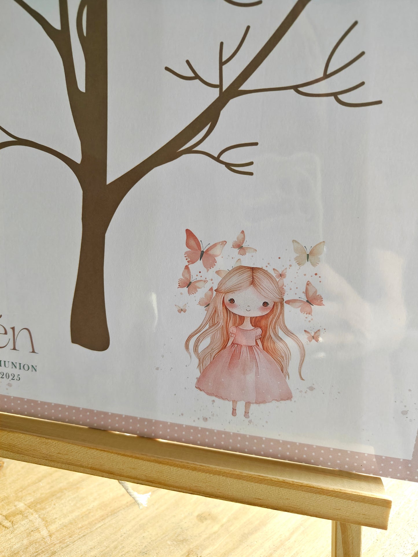 Lámina de huellas, personalizada Comunión COLECCIÓN BUTTERFLY