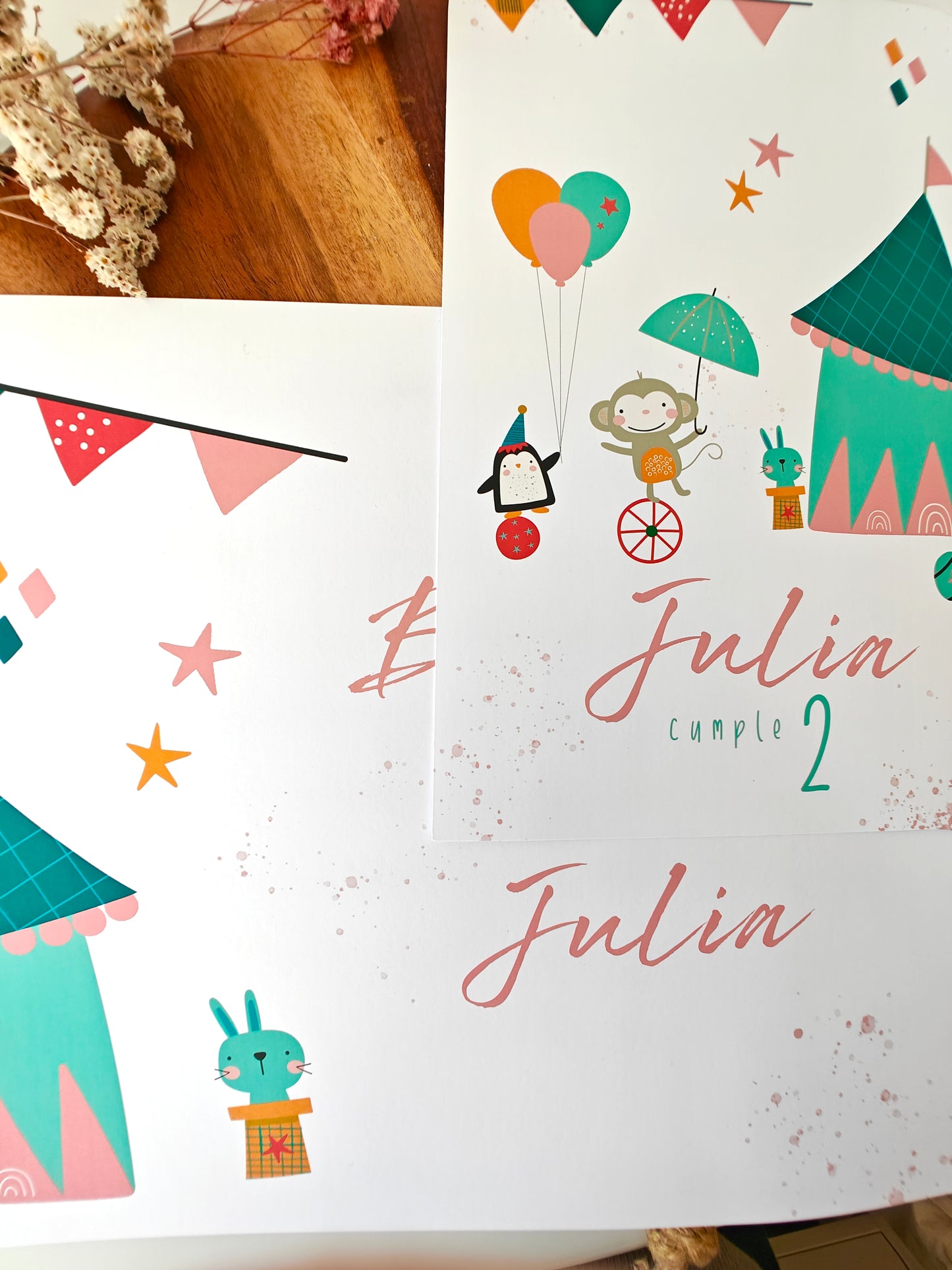 Pack decoración, papelería y detalles Festejos y cumpleaños CIRCUS FUN (con chocolatina)