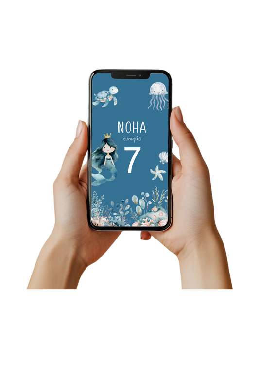 Invitación digital personalizada cumpleaños y festejos OCEAN PARTY