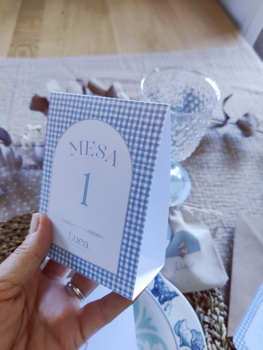 Número de mesa personalizado Primera Comunión COLECCIÓN INICIAL + Pajarito marinero