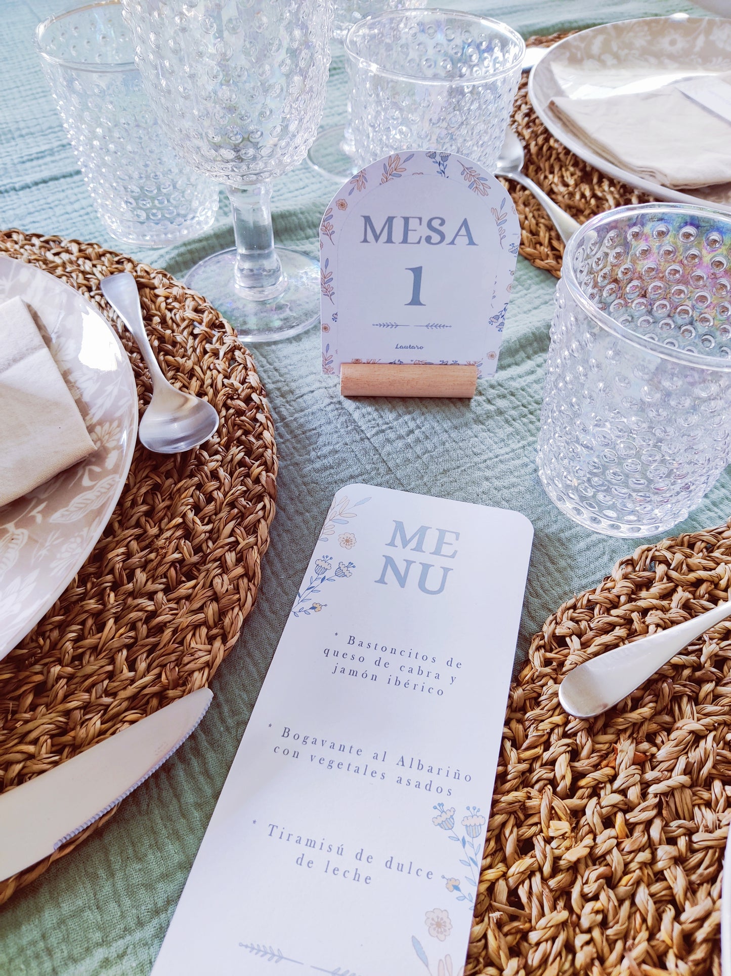Número de mesa personalizado Bautizo