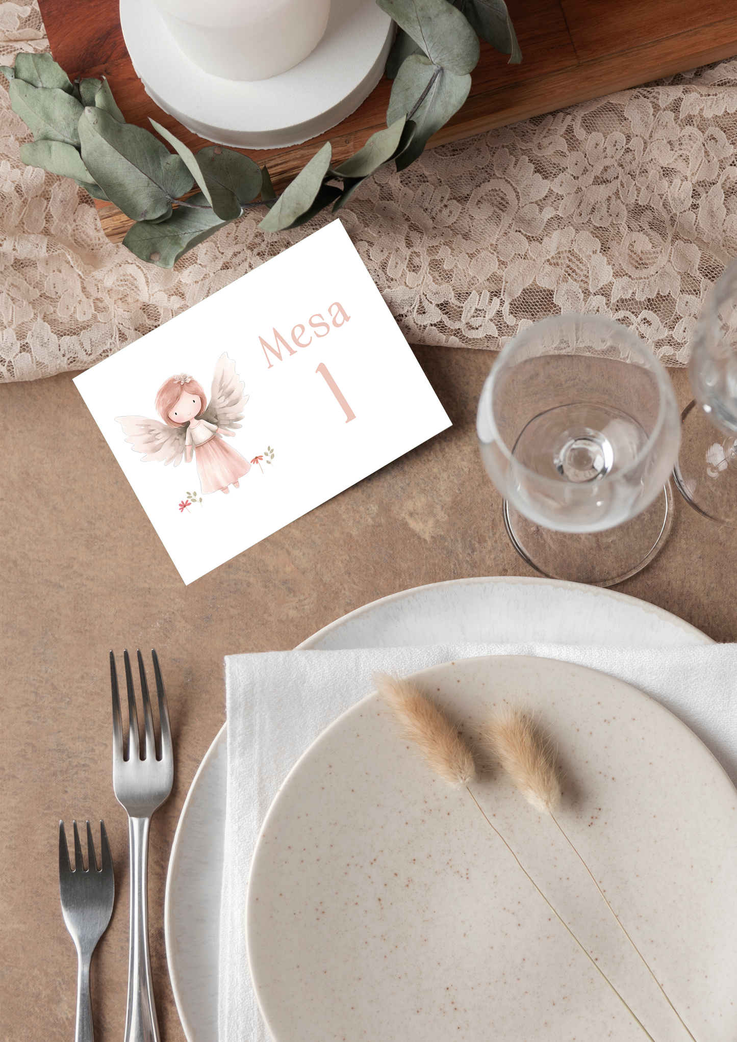 Pack x 10u Número de mesa personalizado Primera Comunión COLECCIÓN ANGELITO