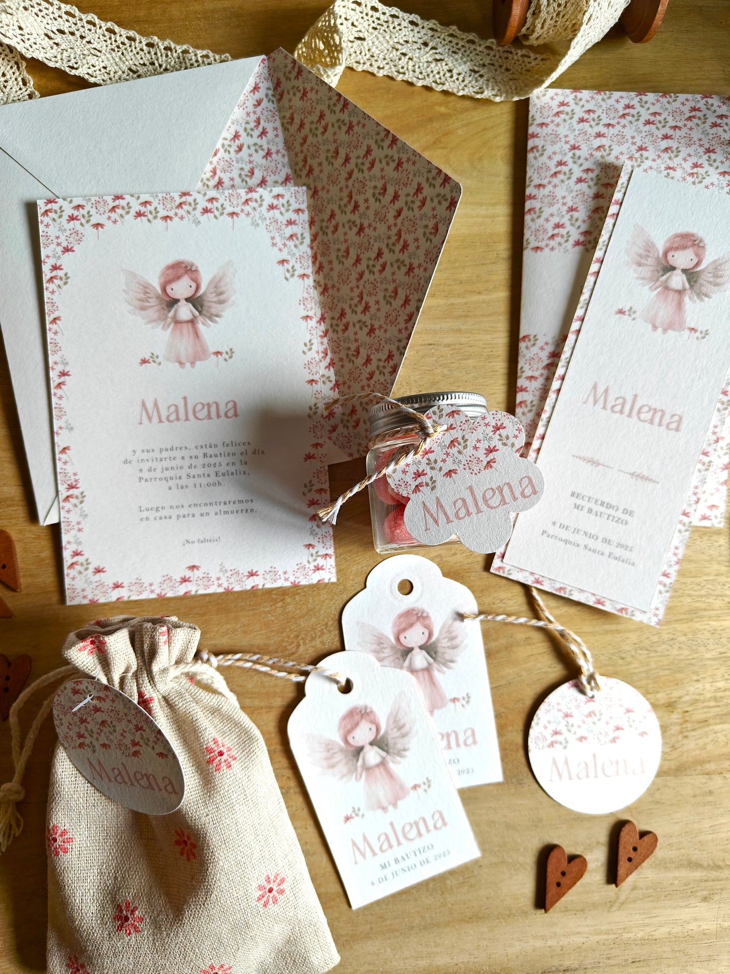 PACK decoración, papelería y detalles BAUTIZO