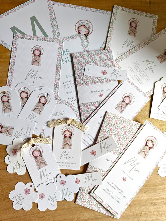 PACK  decoración papelería y detalles COMUNIÓN
