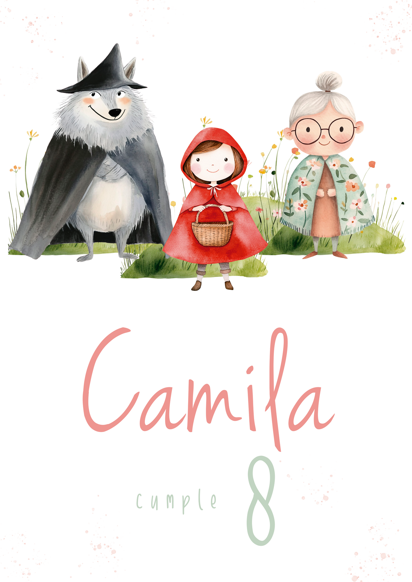 Pack decoración, papelería y detalles (Cuentos clásicos) Festejos y cumpleaños RED LITTLE RIDING HOOD