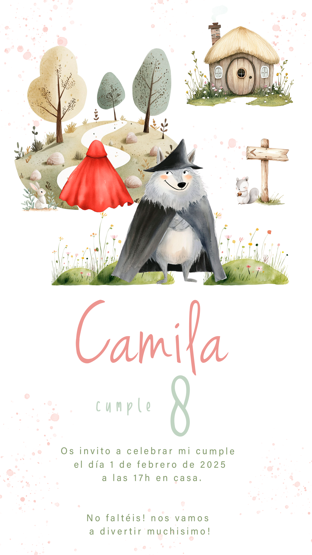 Pack decoración, papelería y detalles (Cuentos clásicos) Festejos y cumpleaños RED LITTLE RIDING HOOD