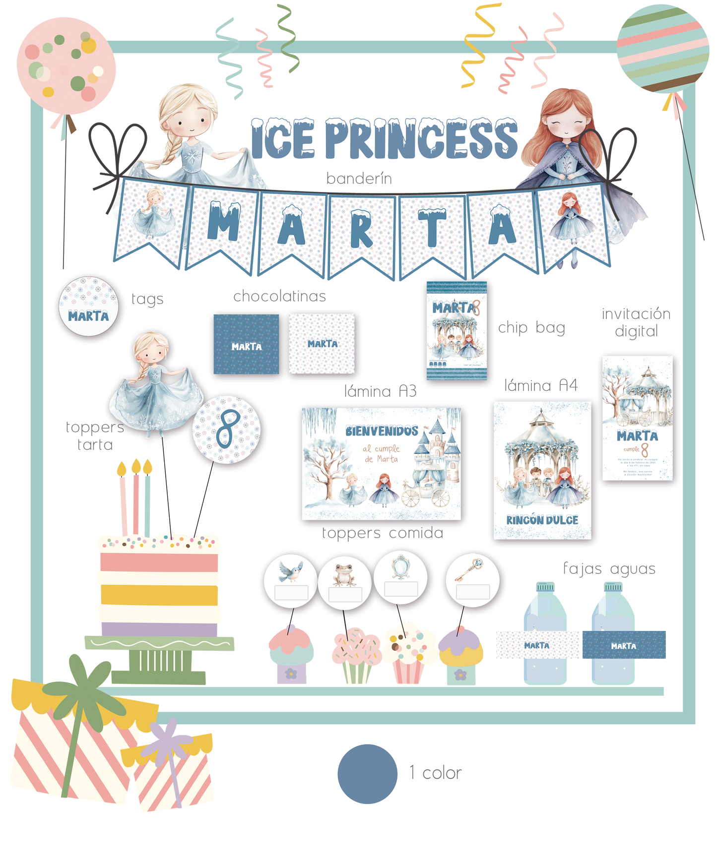 laminas, toppers, chipbags, etiquetas, invitacion, etc