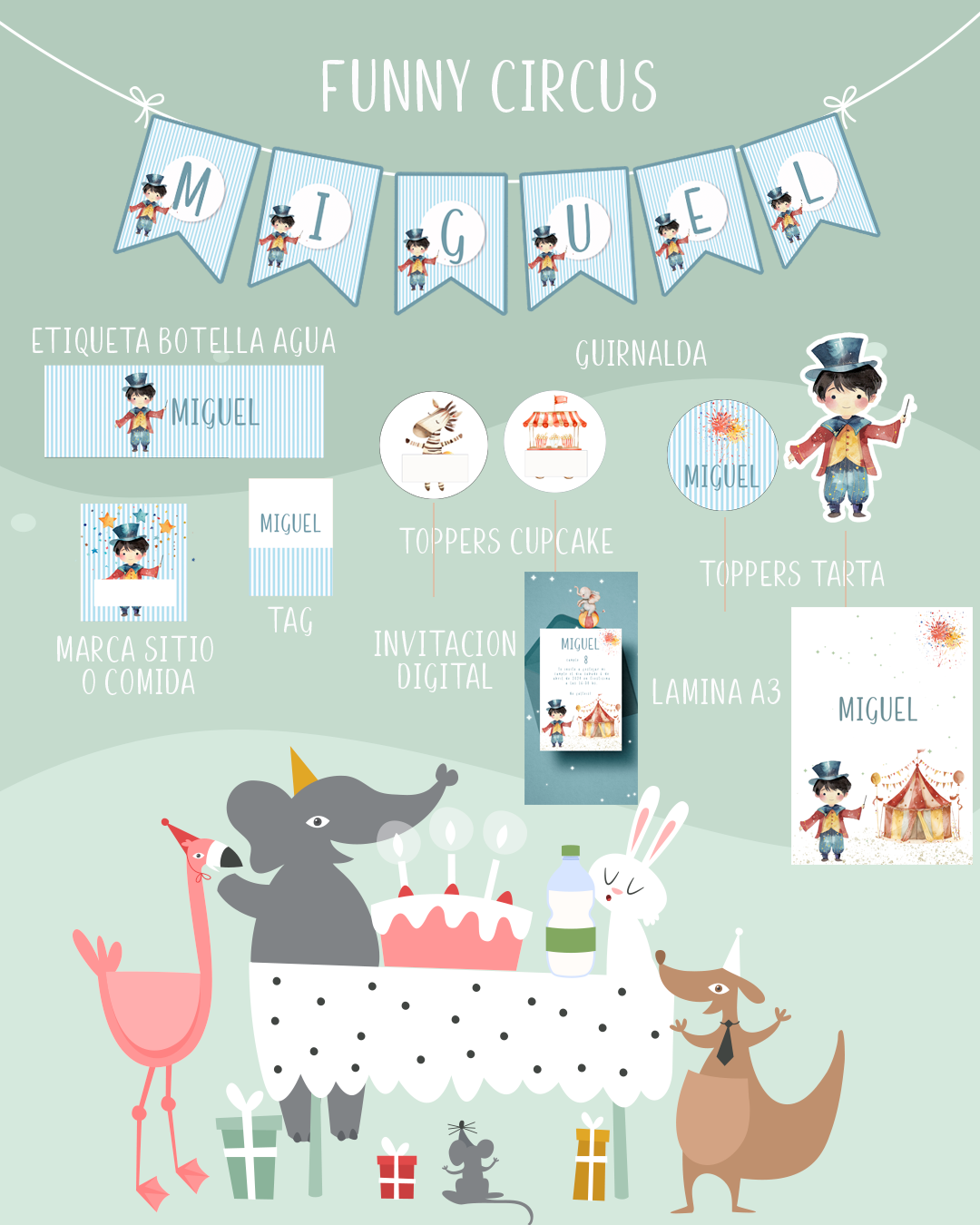 invitacion digital topper tarta, topper cupcakes etc