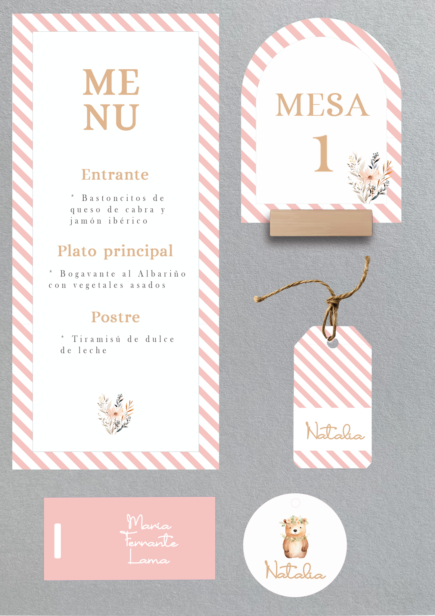PACK decoración, papelería y detalles BAUTIZO