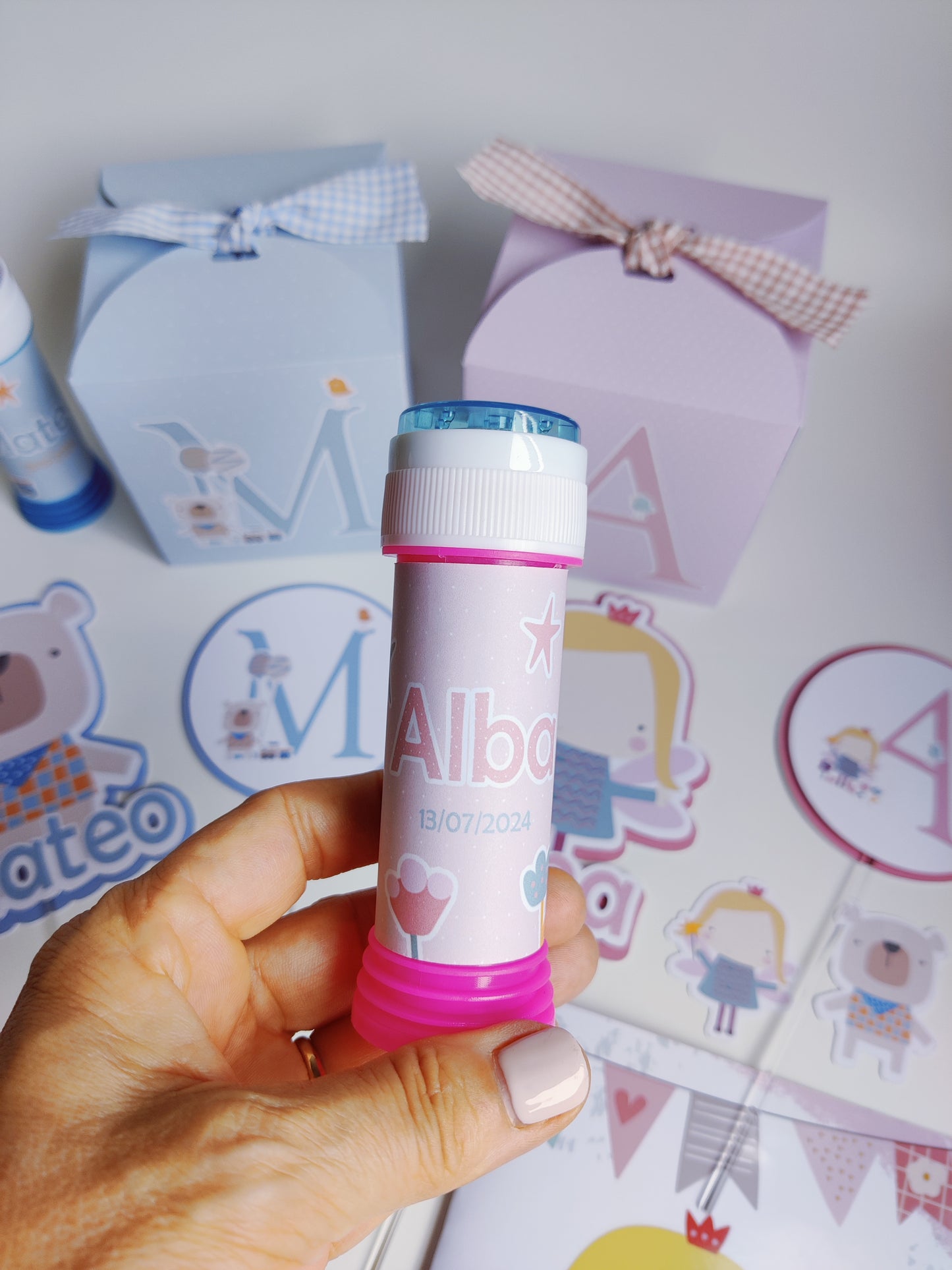 Pomperos personalizados Bautizos y festejos y cumpleaños