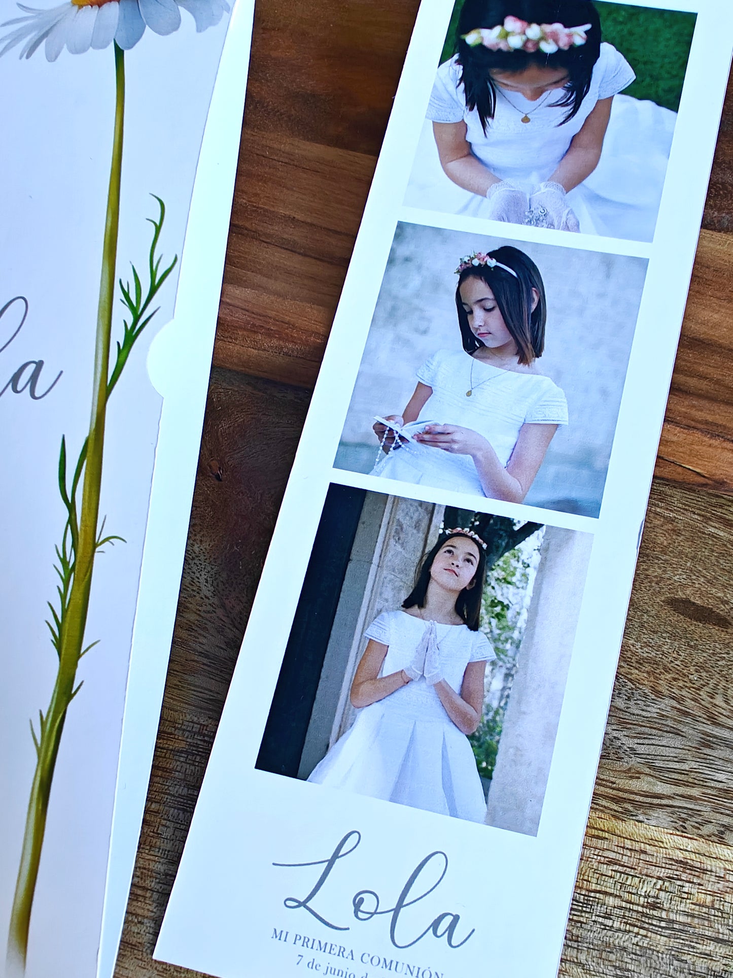 Recordatorio con foto personalizado (fotomatón) COLECCIÓN MARGHERITA