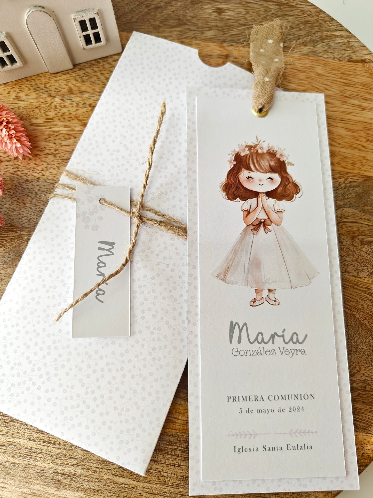 punto de libro personalizado comunion