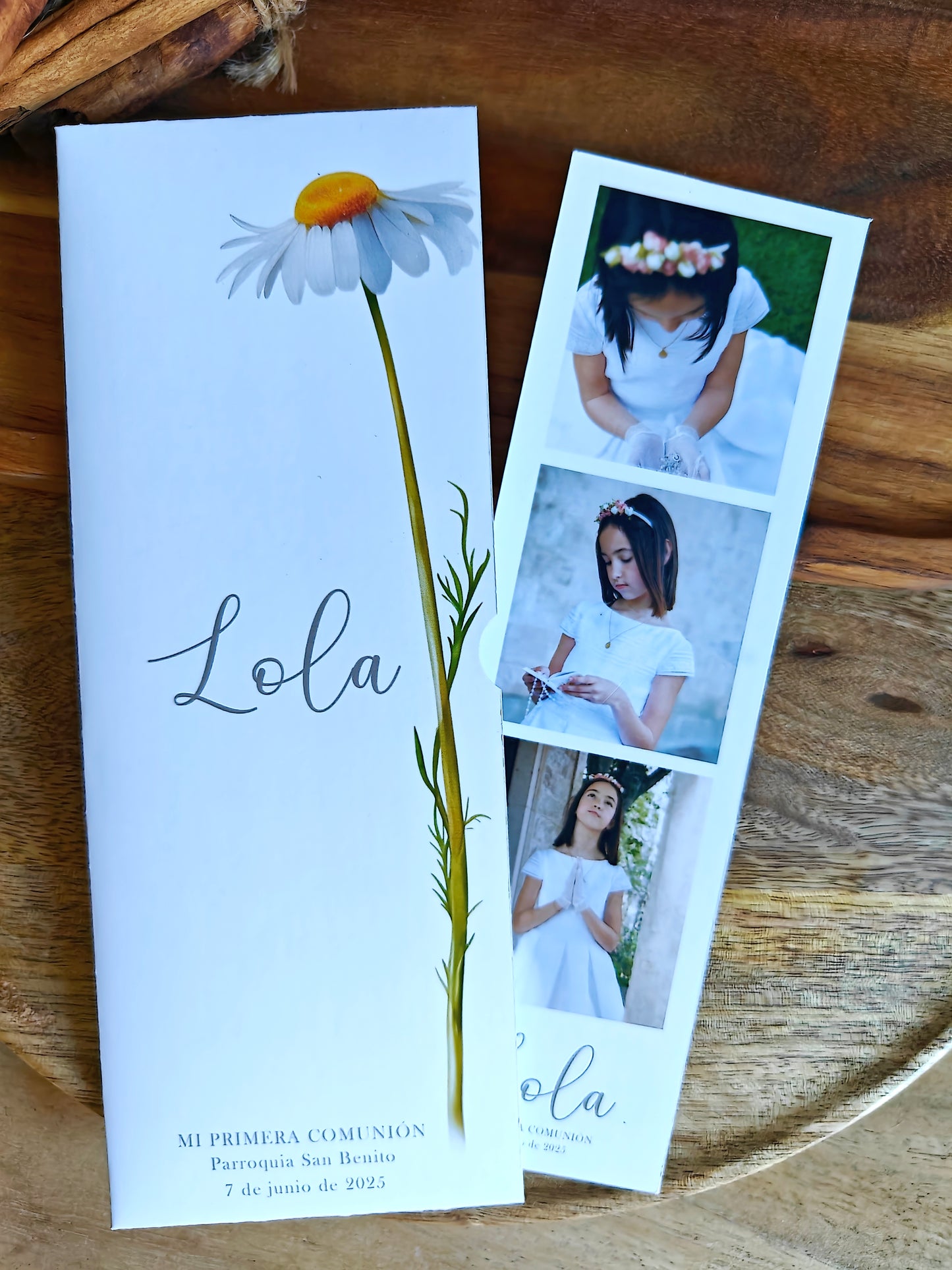 Recordatorio con foto personalizado (fotomatón) COLECCIÓN MARGHERITA