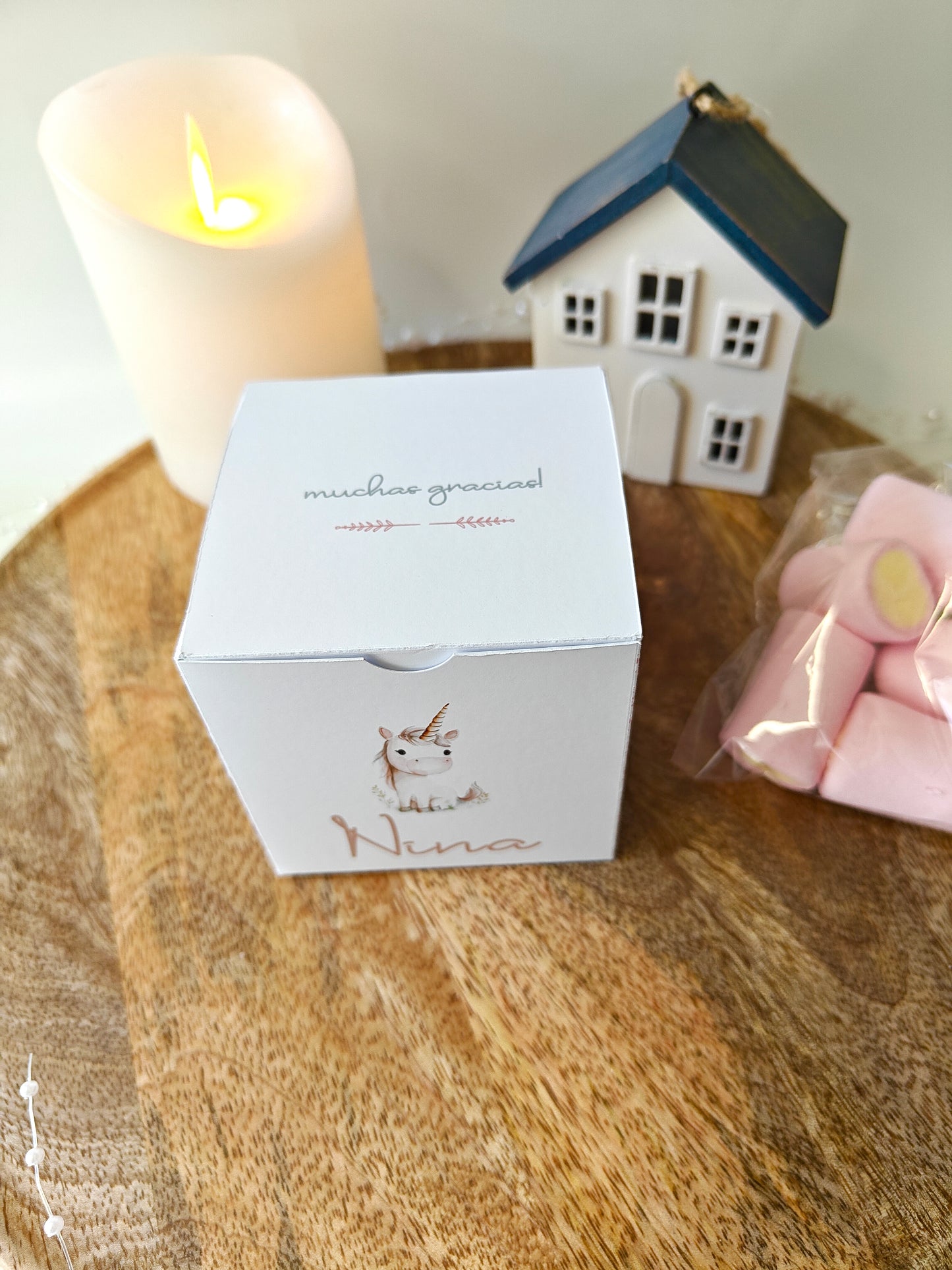 Caja sorpresa personalizada Bautizo COLECCIÓN UNICORNIO