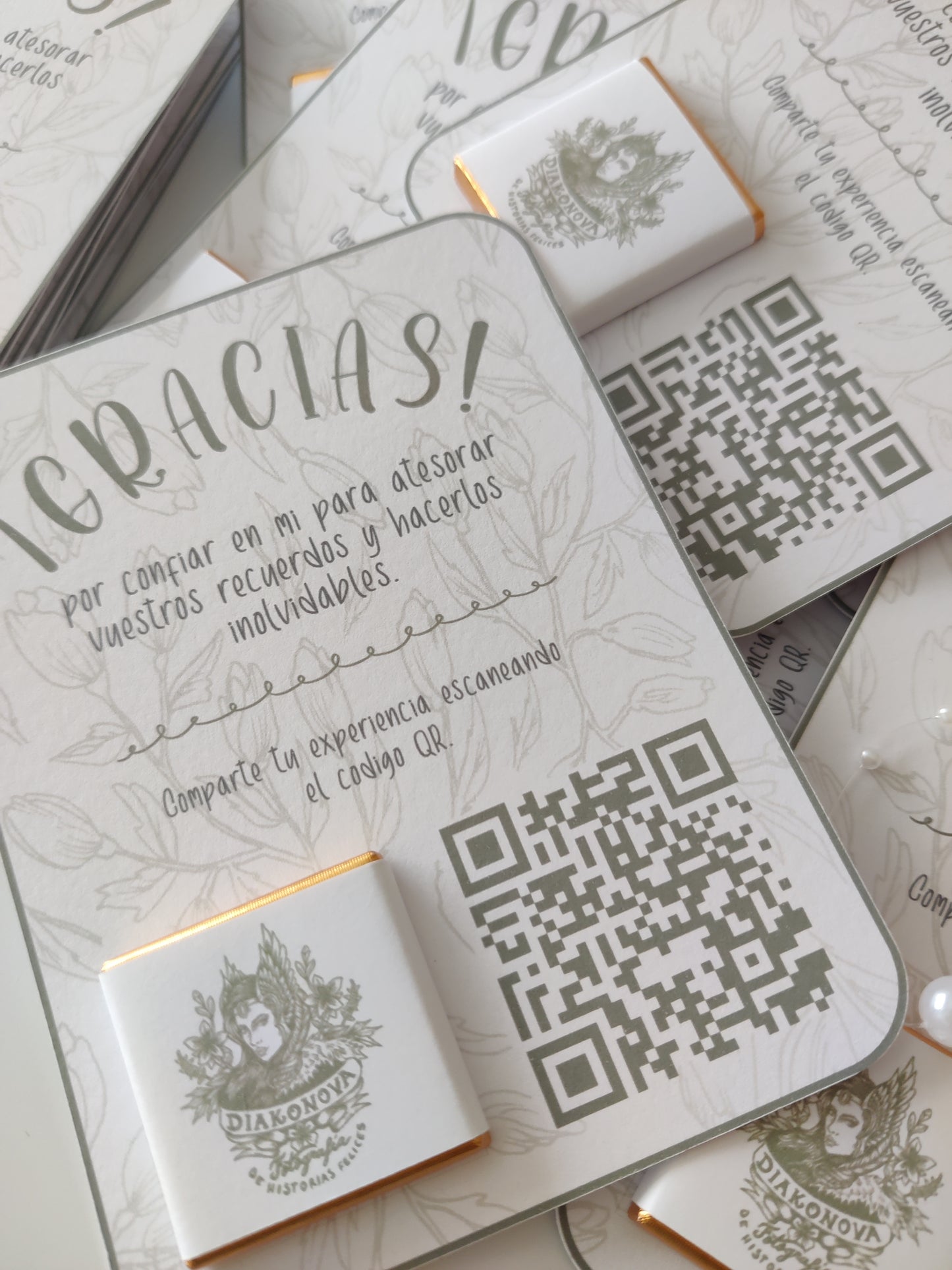 Tarjeta agradecimiento con chocolatina personalizada, Imagen de marca