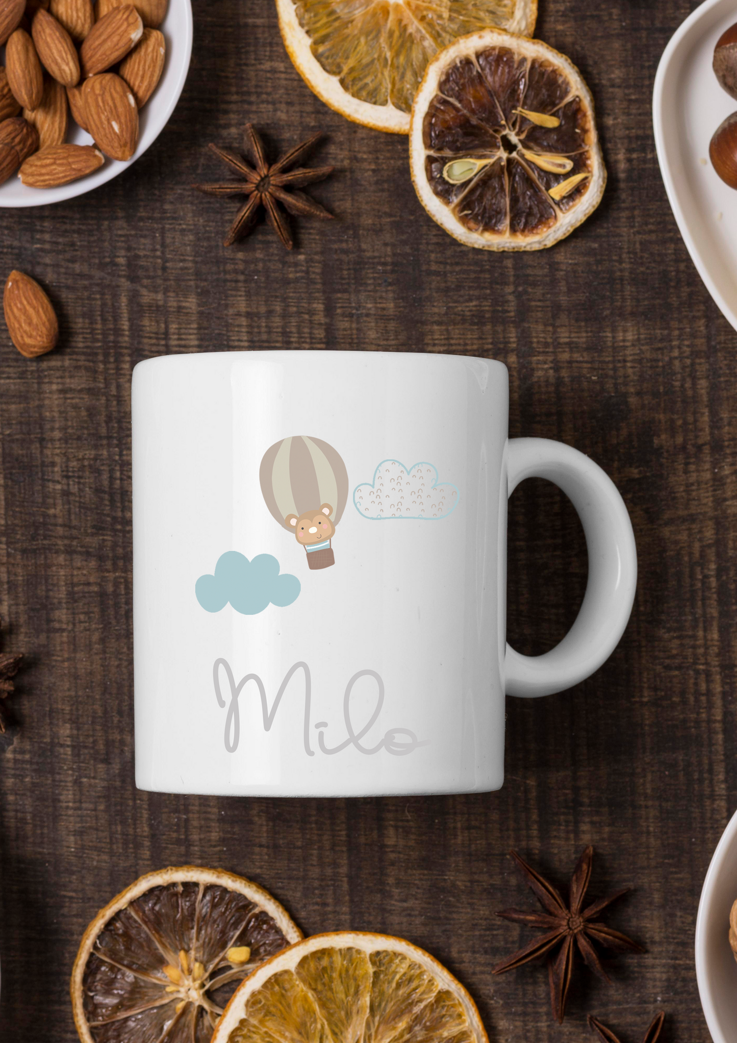 Taza loza personalizada Bautizo COLECCIÓN BALLÓN