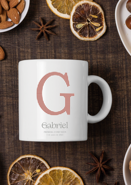 Taza loza personalizada Primera Comunión COLECCIÓN NIÑO JESÚS Inicial
