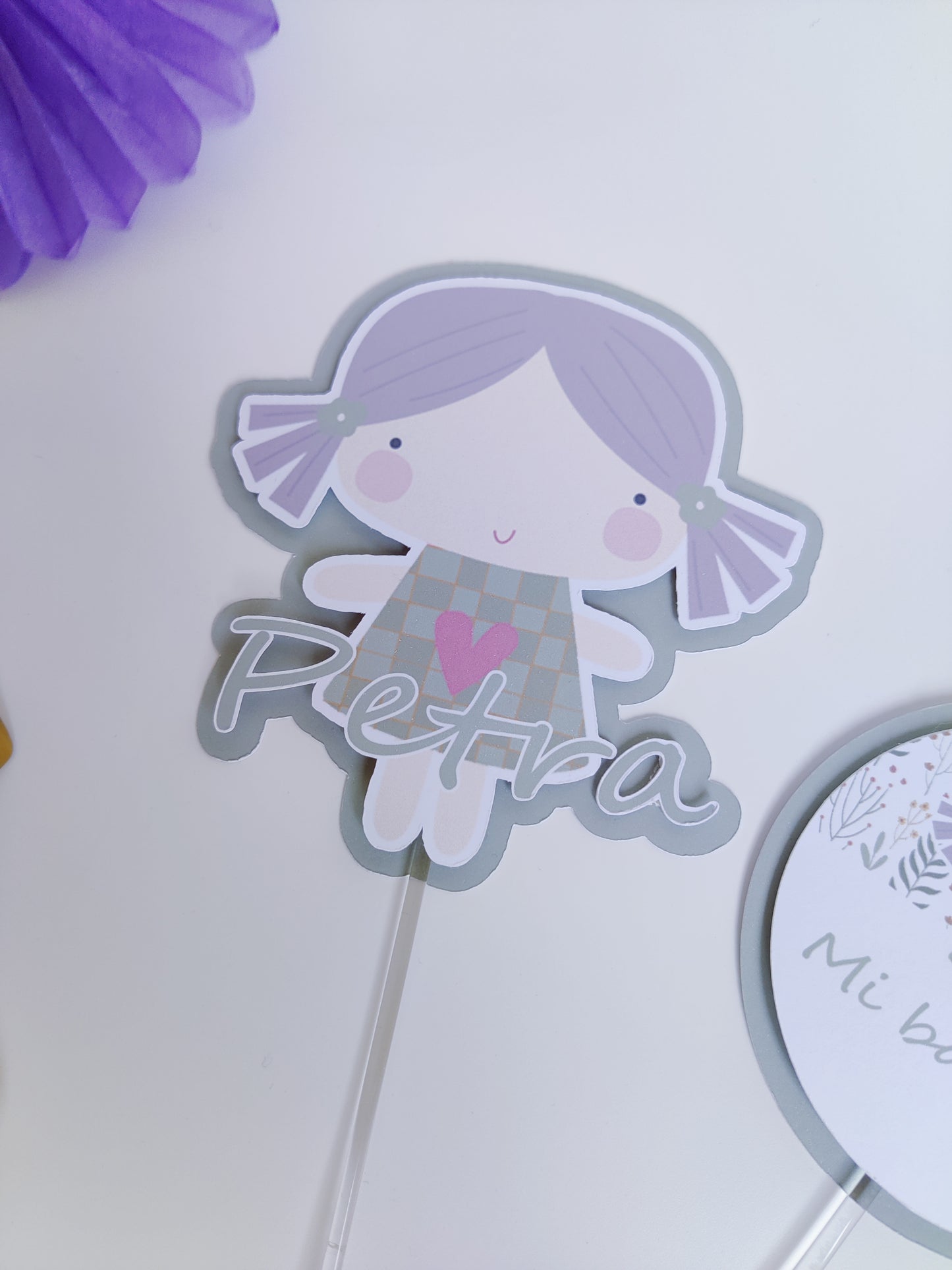 Topper tarta x2 personalizados Bautizo