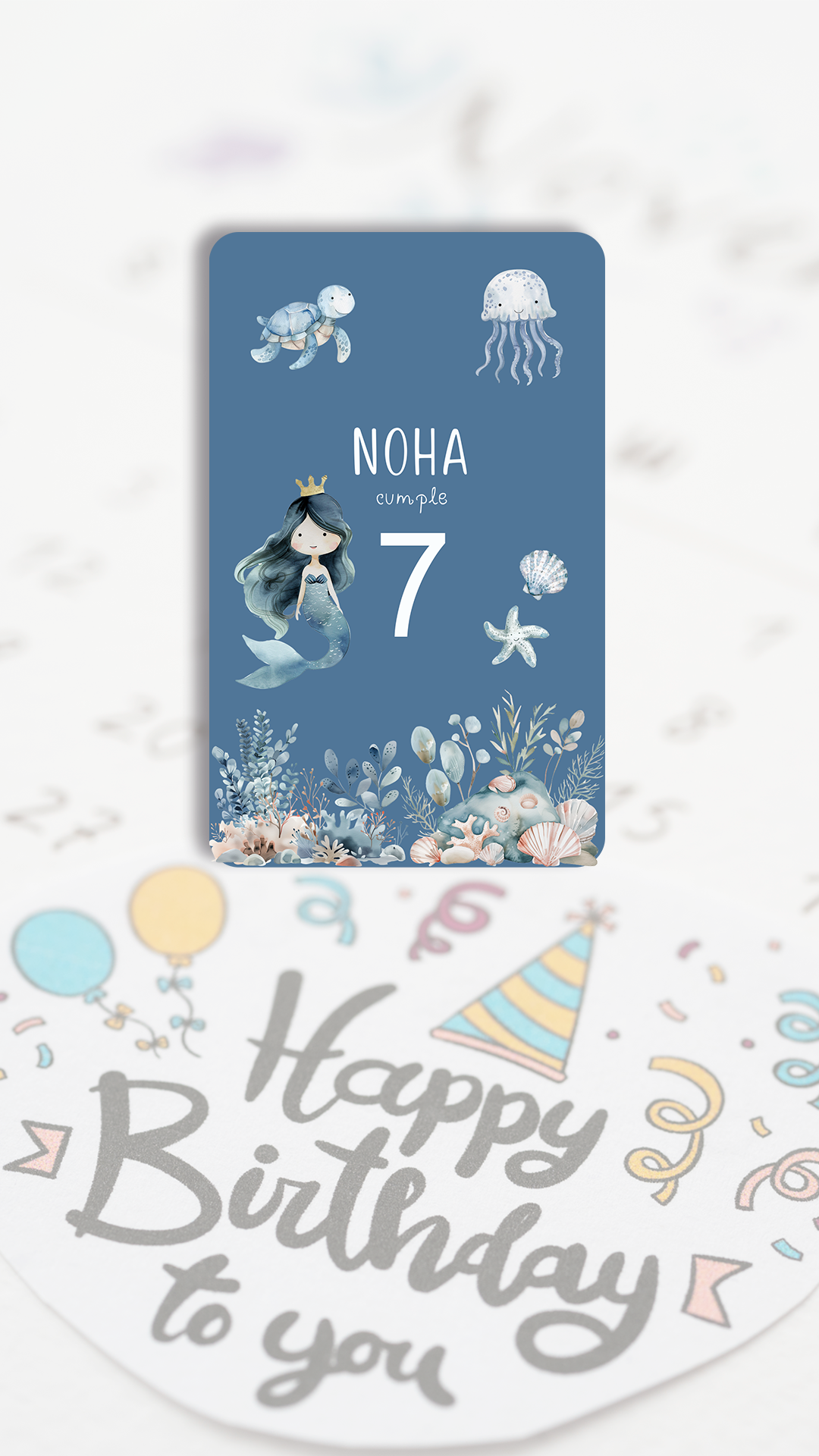 Invitación digital personalizada cumpleaños y festejos OCEAN PARTY