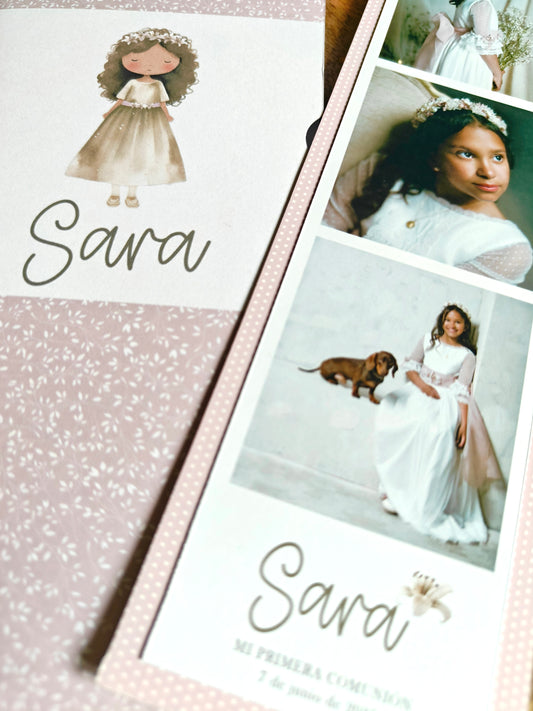 Recordatorio con foto personalizado (fotomatón) COLECCIÓN SARA