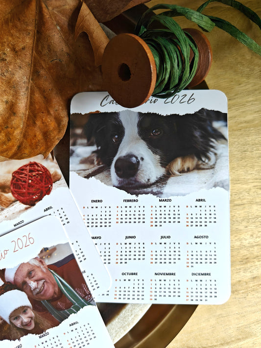 Calendario 2026 con foto papel o imán