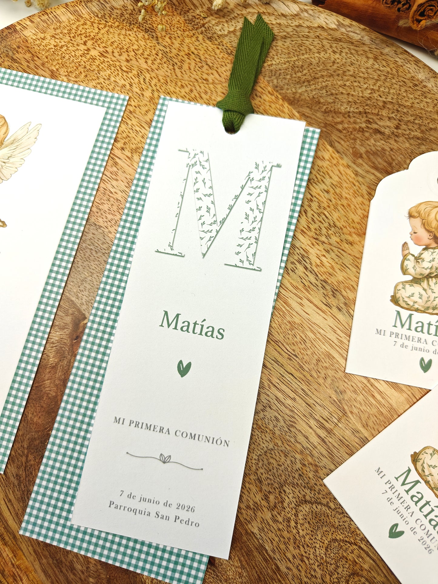 Recordatorio / Punto de libro personalizado Comunión COLECCIÓN ANGELITO NIÑO (NEW)