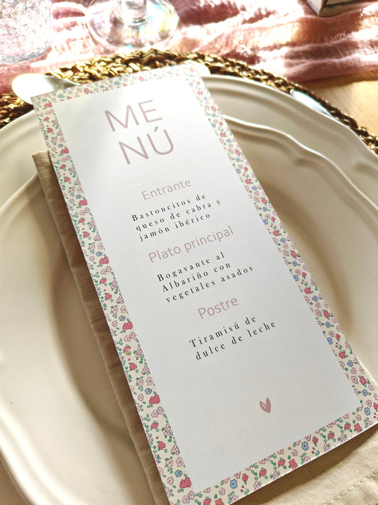 Minuta - Menú para mesa personalizado Primera Comunión COLECCIÓN ANGELITO