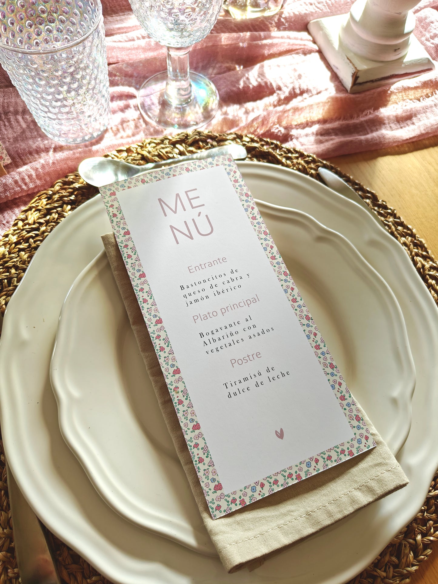 Minuta - Menú para mesa personalizado Primera Comunión COLECCIÓN ANGELITO