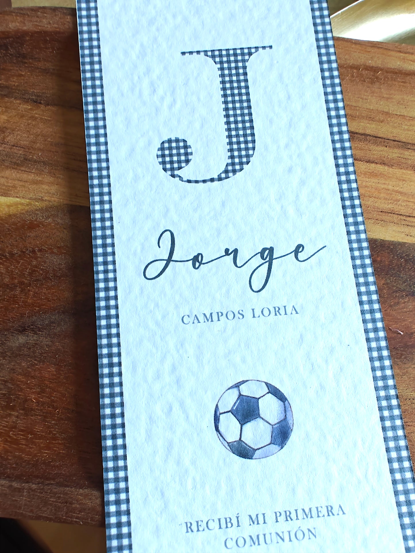 Recordatorio / Punto de libro personalizado Comunión COLECCIÓN FAN