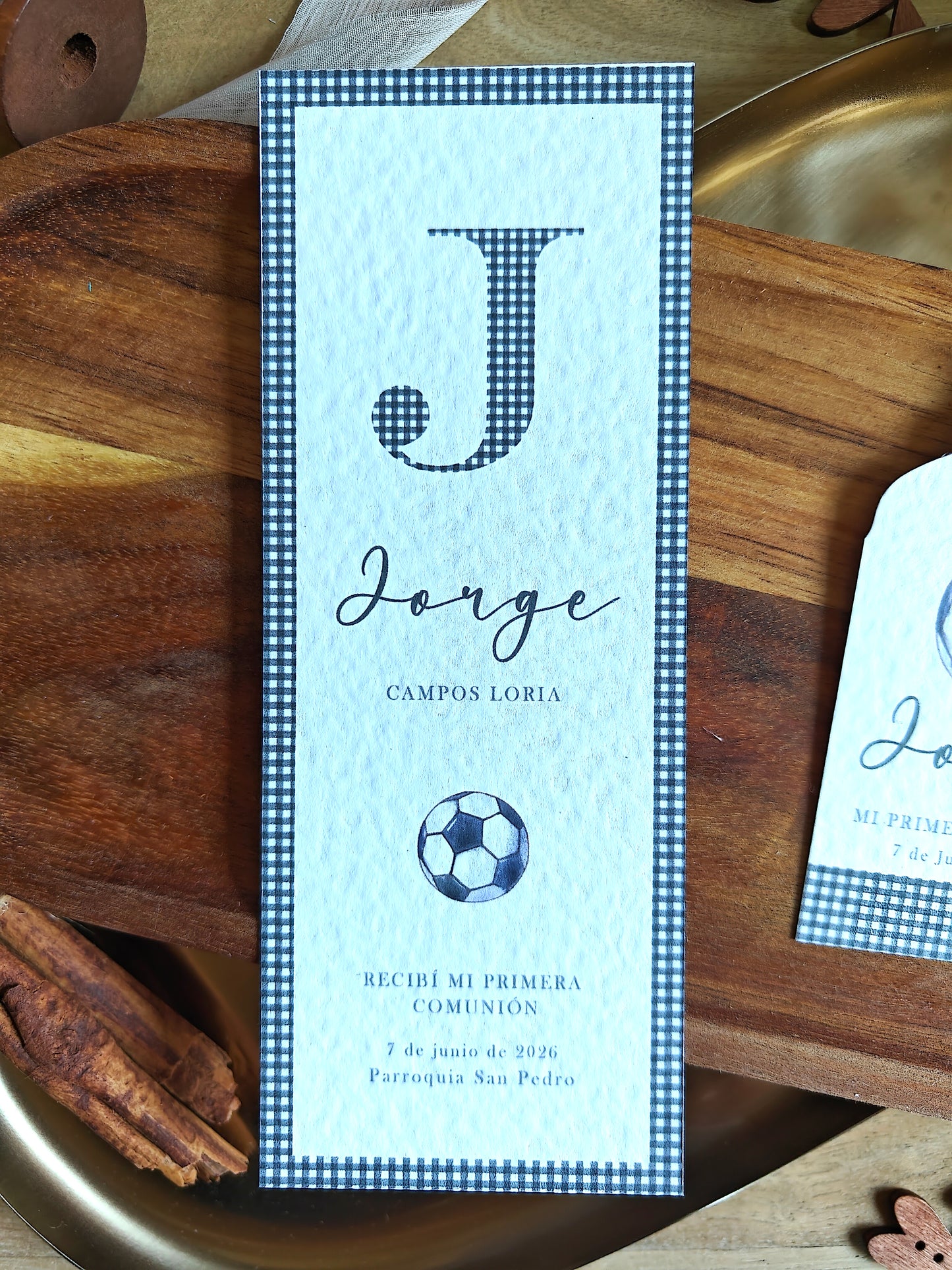 Recordatorio / Punto de libro personalizado Comunión COLECCIÓN FAN