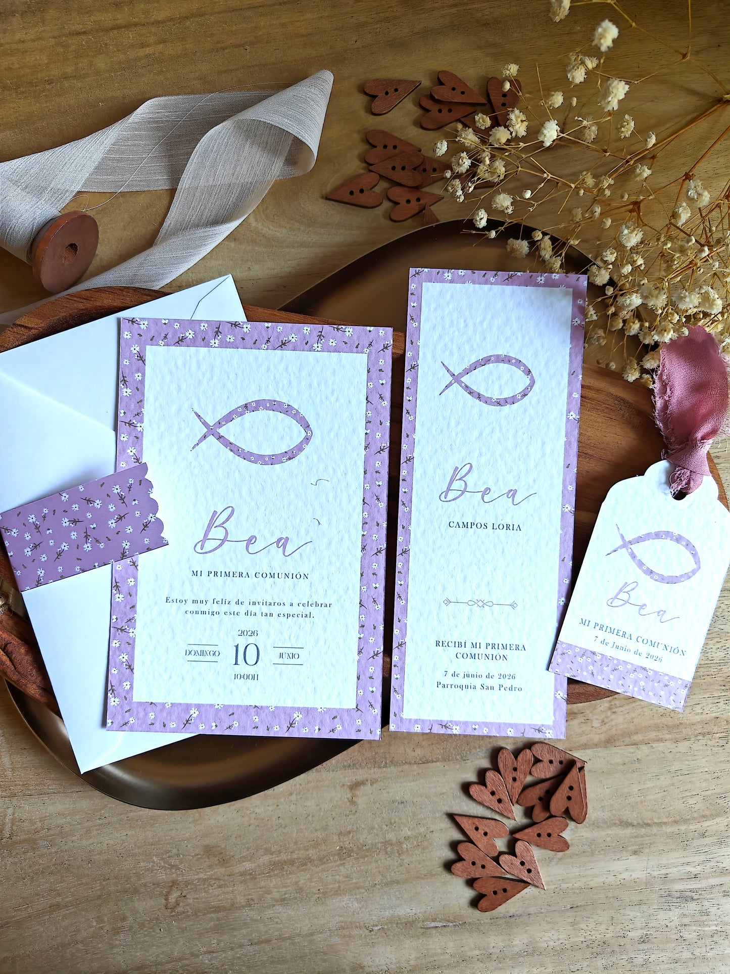 Pack Etiquetas personalizadas Comunión COLECCIÓN PEZ NIÑA