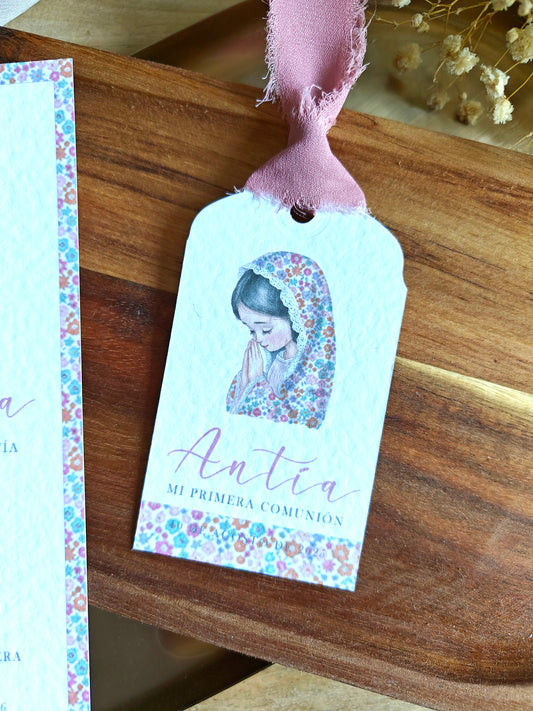 Pack Etiquetas personalizadas Comunión COLECCIÓN VIRGENCITA REZANDO