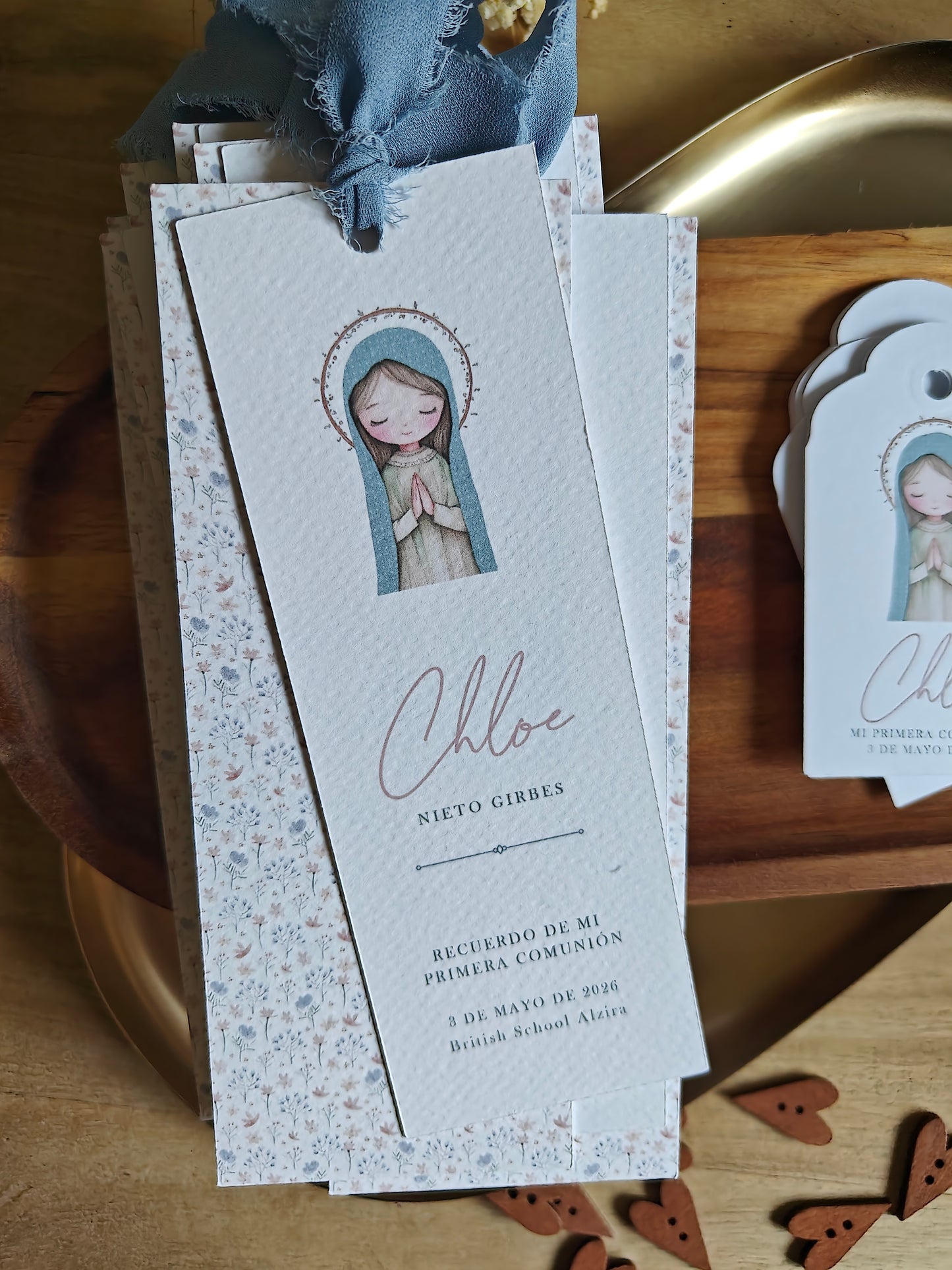 Recordatorio / Punto de libro personalizado Comunión COLECCIÓN VIRGENCITA (NEW)