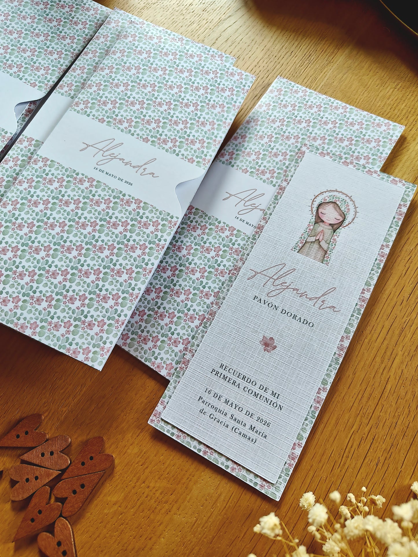 Recordatorio / Punto de libro personalizado Comunión COLECCIÓN VIRGENCITA