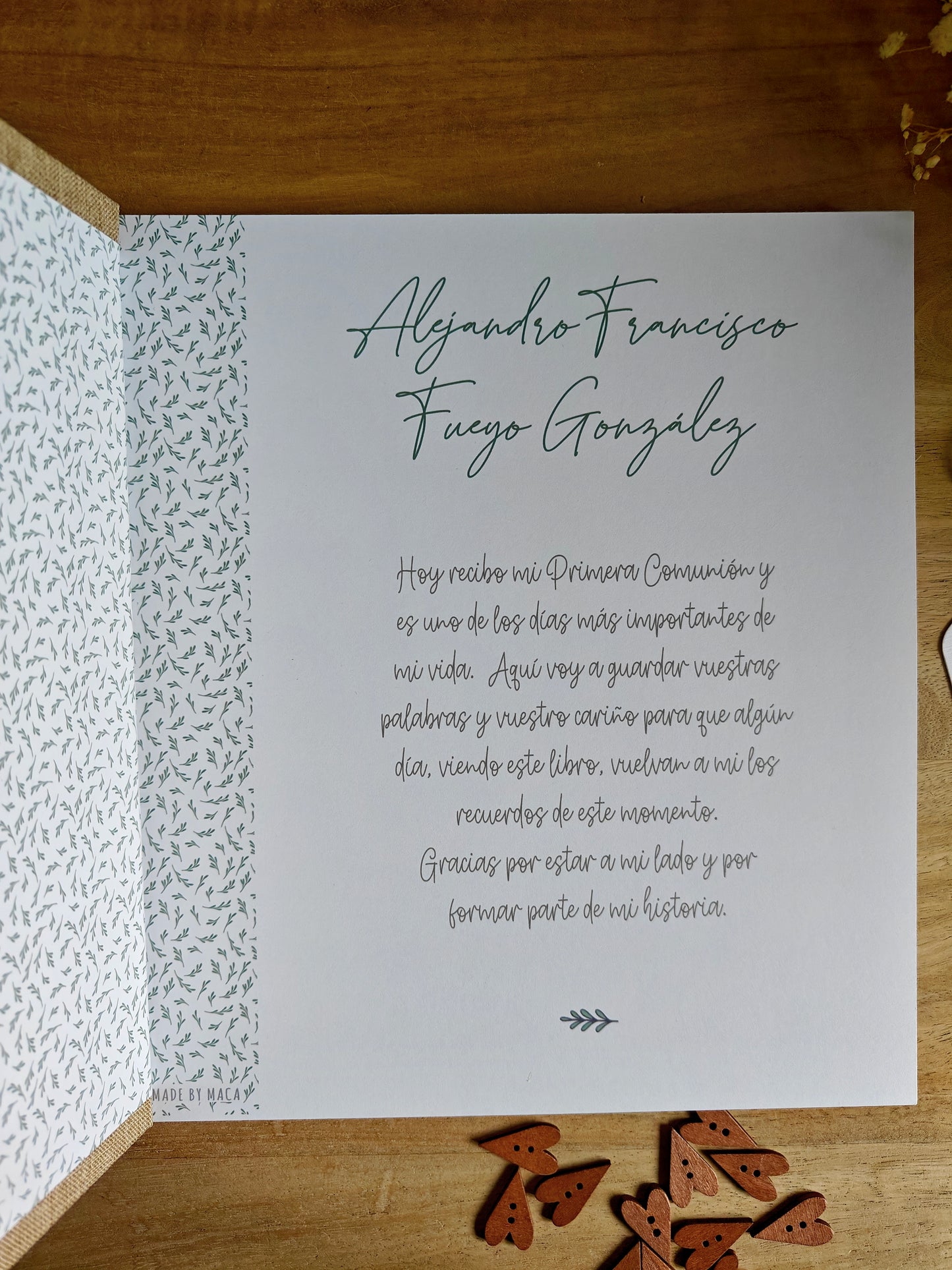 Libro de firmas y fotos personalizado.  Primera Comunión COLECCIÓN ANGELITO (niño)