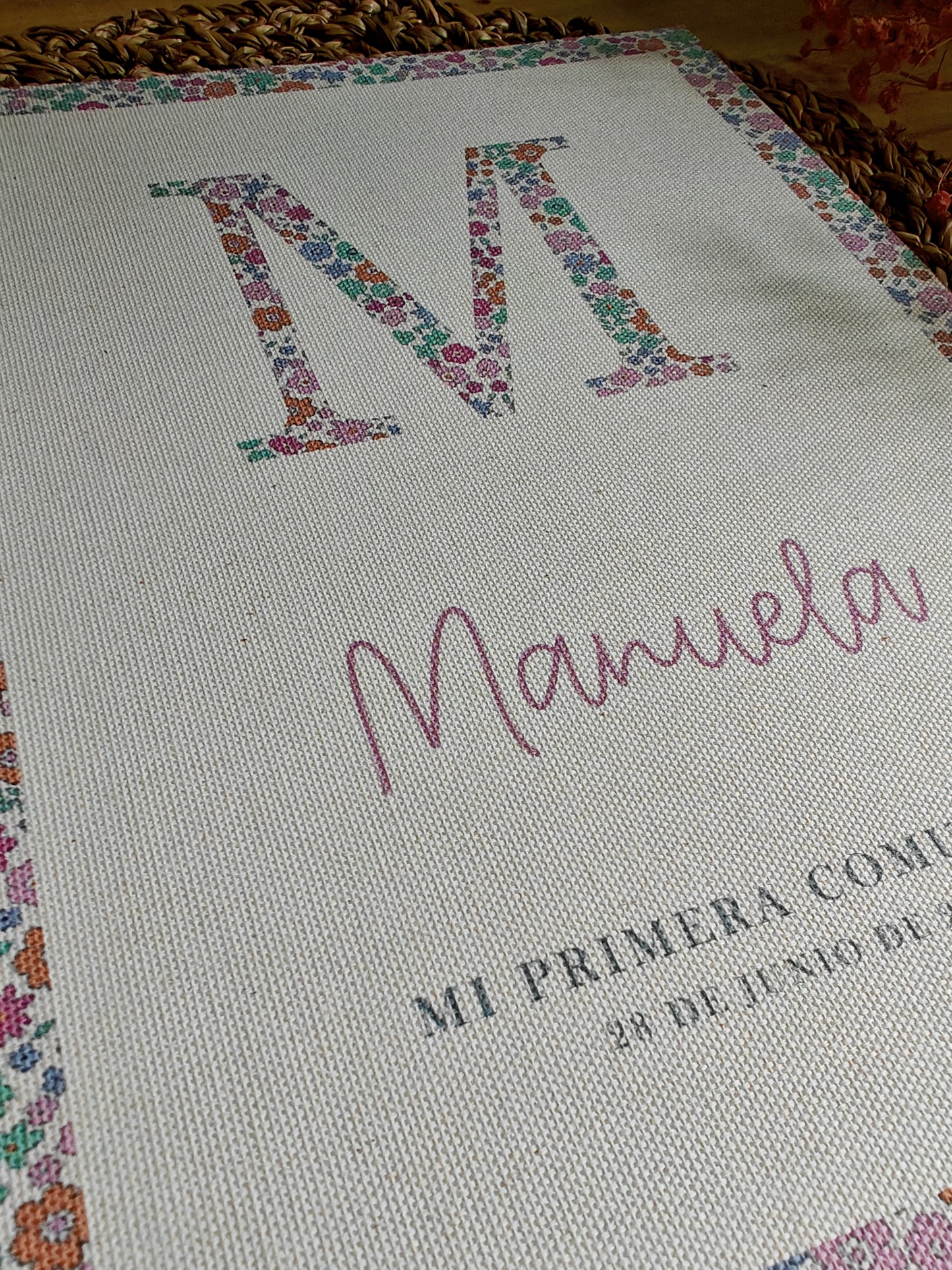 Láminas decorativas impresas personalizadas Comunión Inicial (niña)
