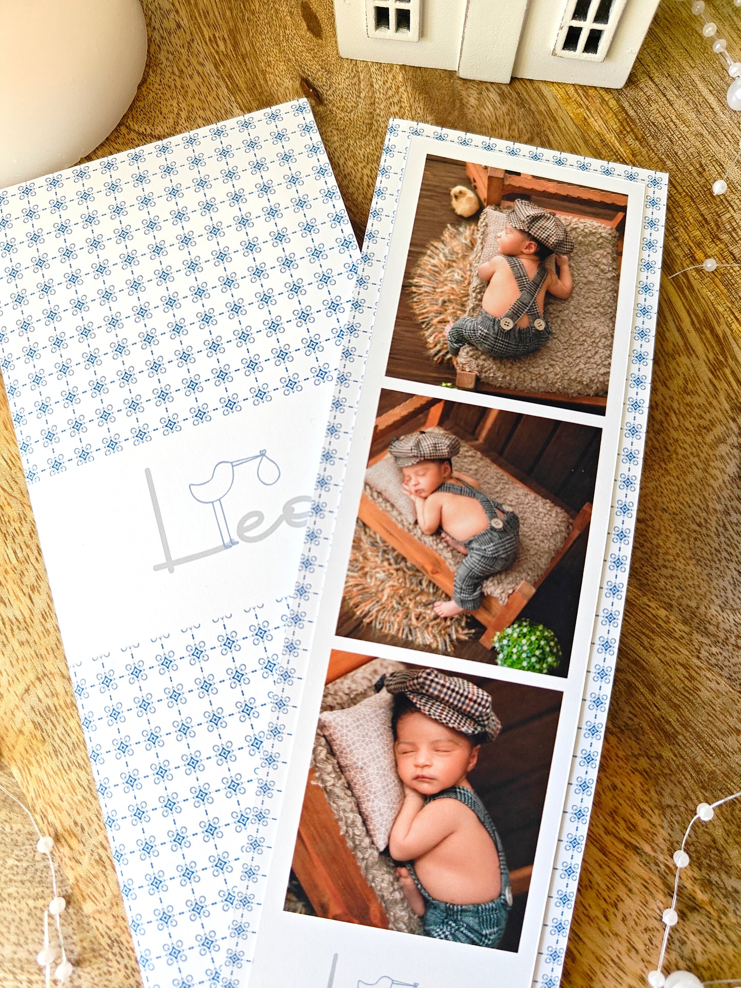 Recordatorio con foto personalizado Bautizo COLECCIÓN CIGÜEÑA