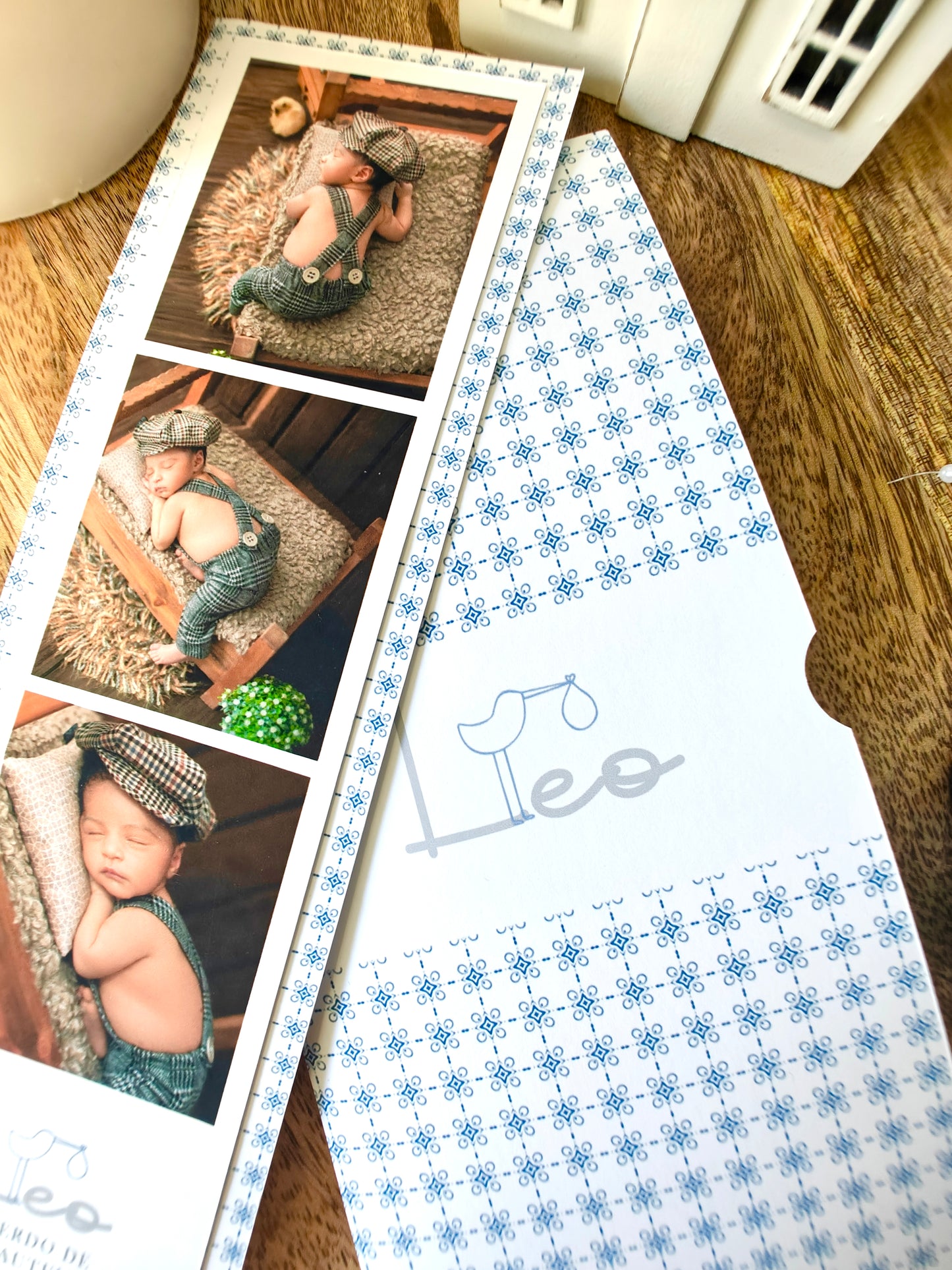 Recordatorio con foto personalizado Bautizo COLECCIÓN CIGÜEÑA