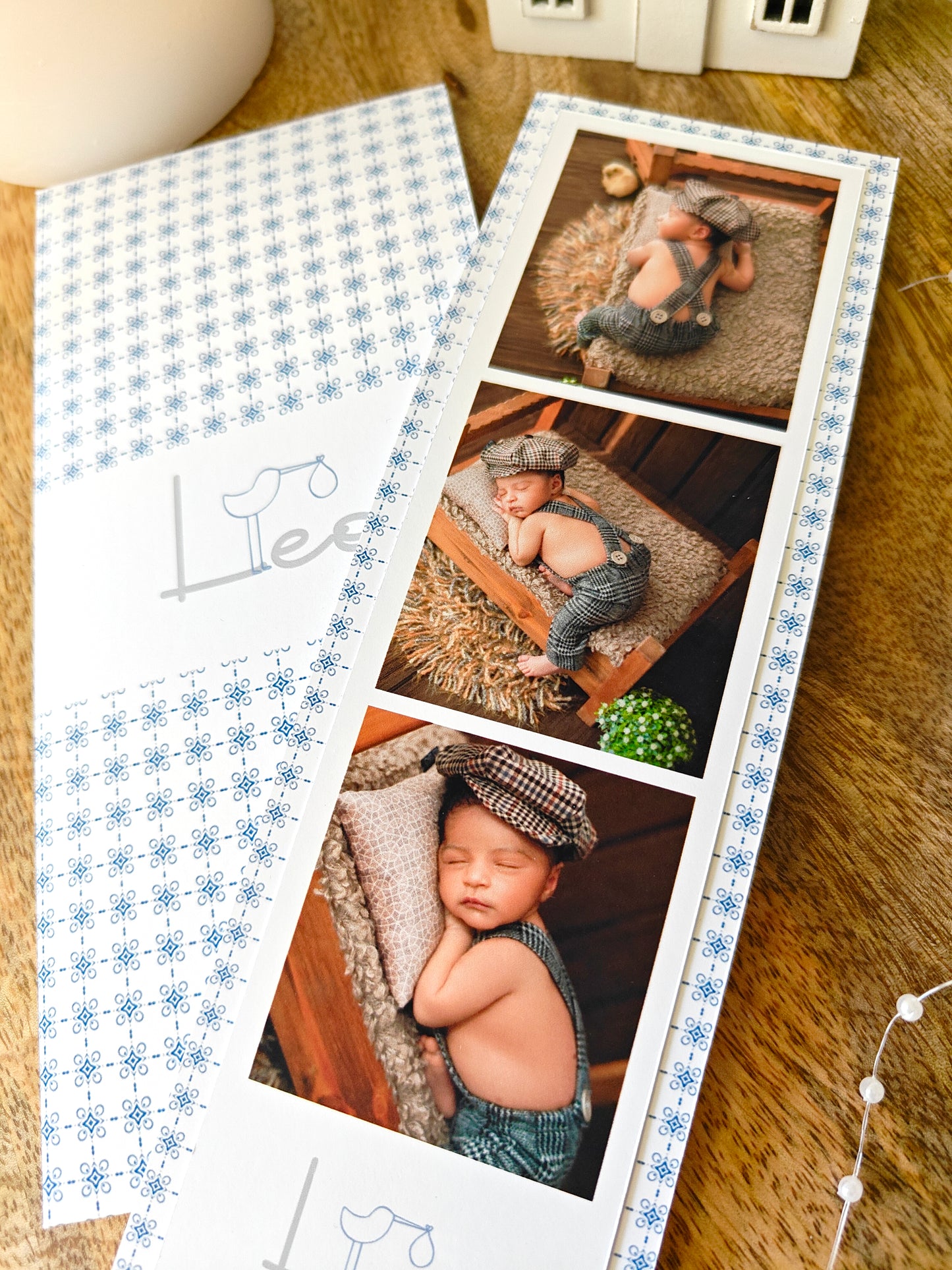 Recordatorio con foto personalizado Bautizo COLECCIÓN CIGÜEÑA
