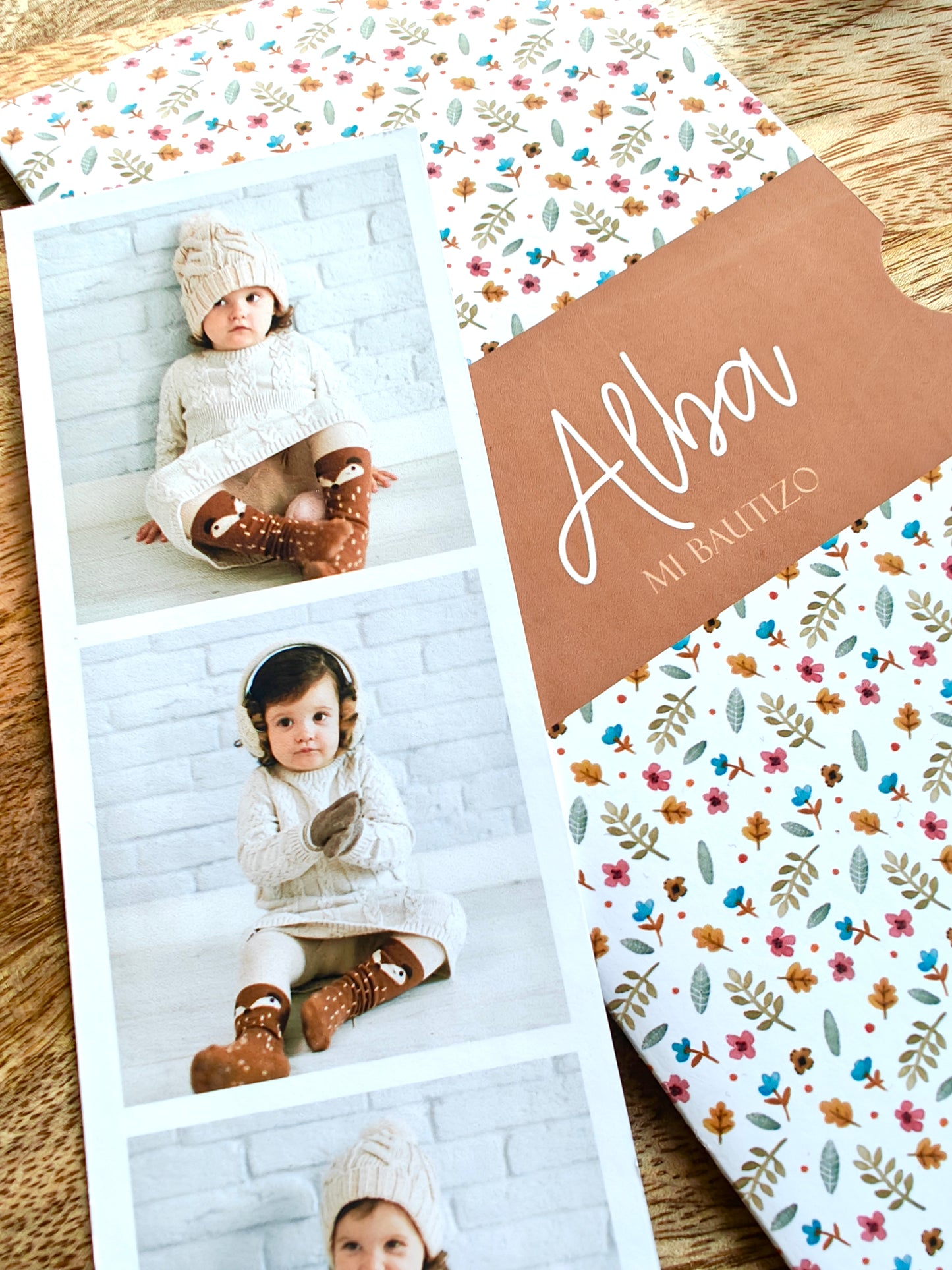 Recordatorio con foto personalizado Bautizo COLECCIÓN MARGARITE