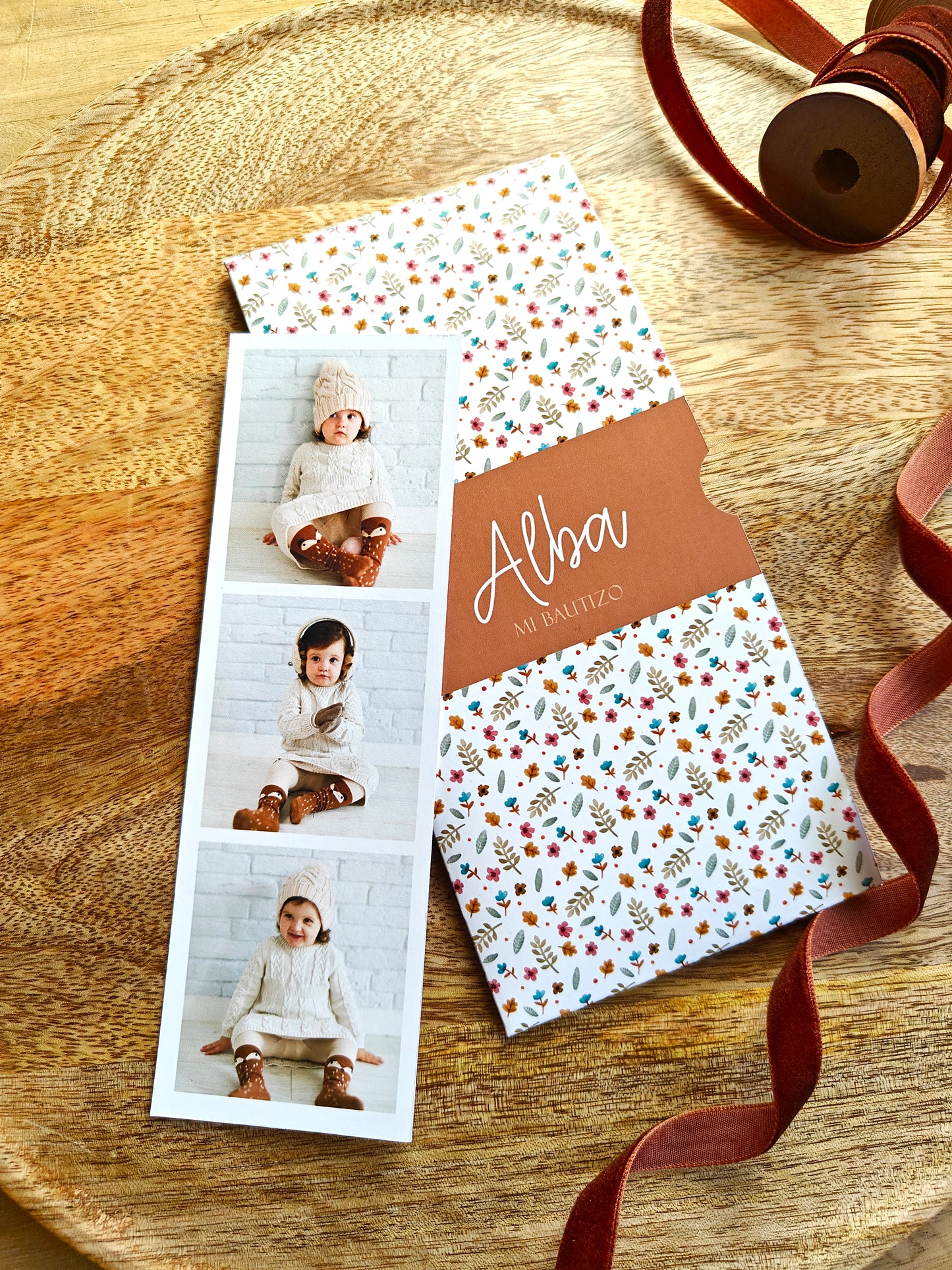 Recordatorio con foto personalizado Bautizo COLECCIÓN MARGARITE