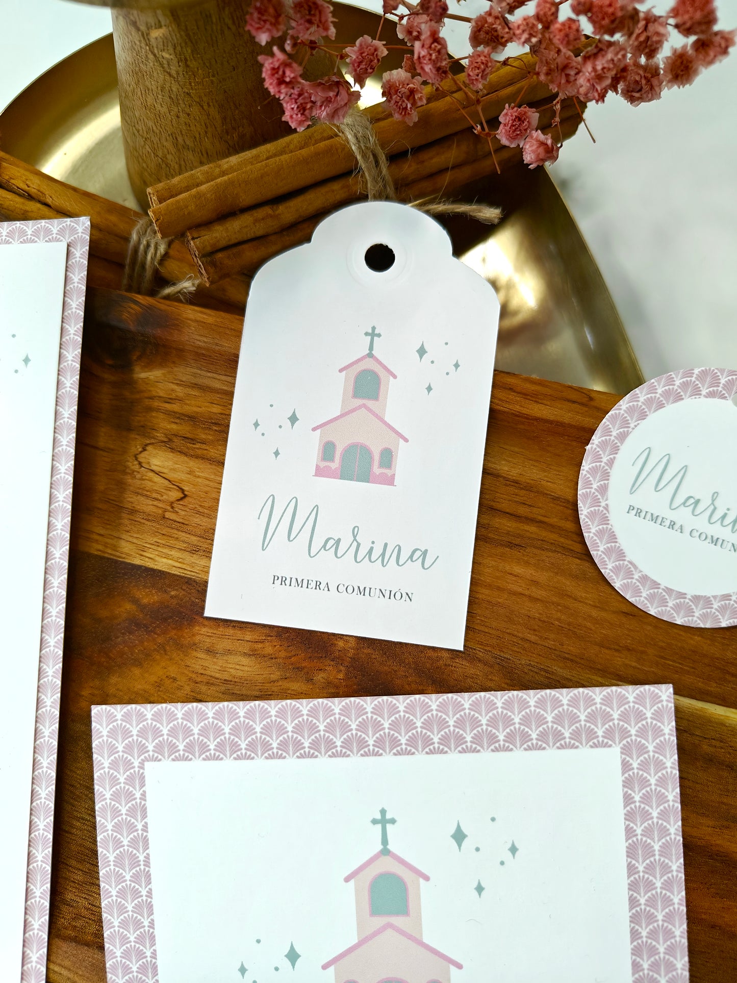 Pack x 15 Etiquetas personalizadas Comunión COLECCIÓN IMAGINE CAPILLA
