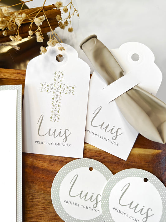 Pack x 15 Etiquetas personalizadas Comunión COLECCIÓN IMAGINE CRUZ
