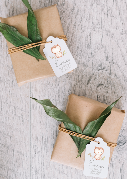 Pack Etiquetas personalizadas Bautizo COLECCIÓN WOODLAND ¨NEW¨