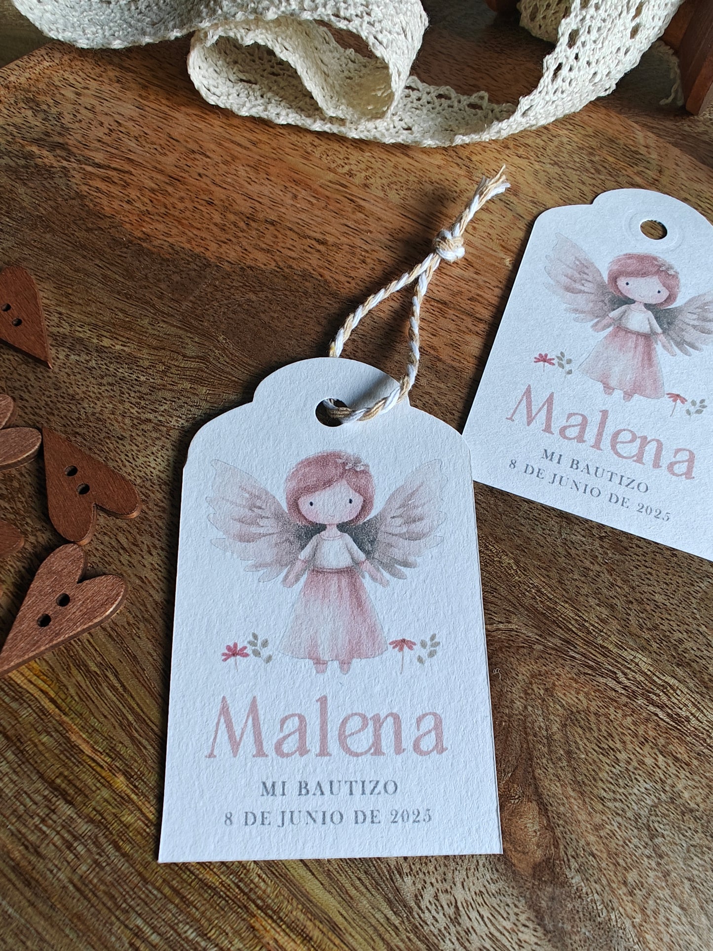 Pack x 15 Etiquetas personalizadas Bautizo COLECCIÓN ANGELITO