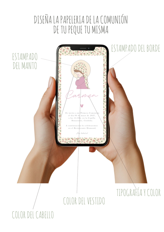 Invitación digital personalizada MI COMUNIÓN MI DISEÑO