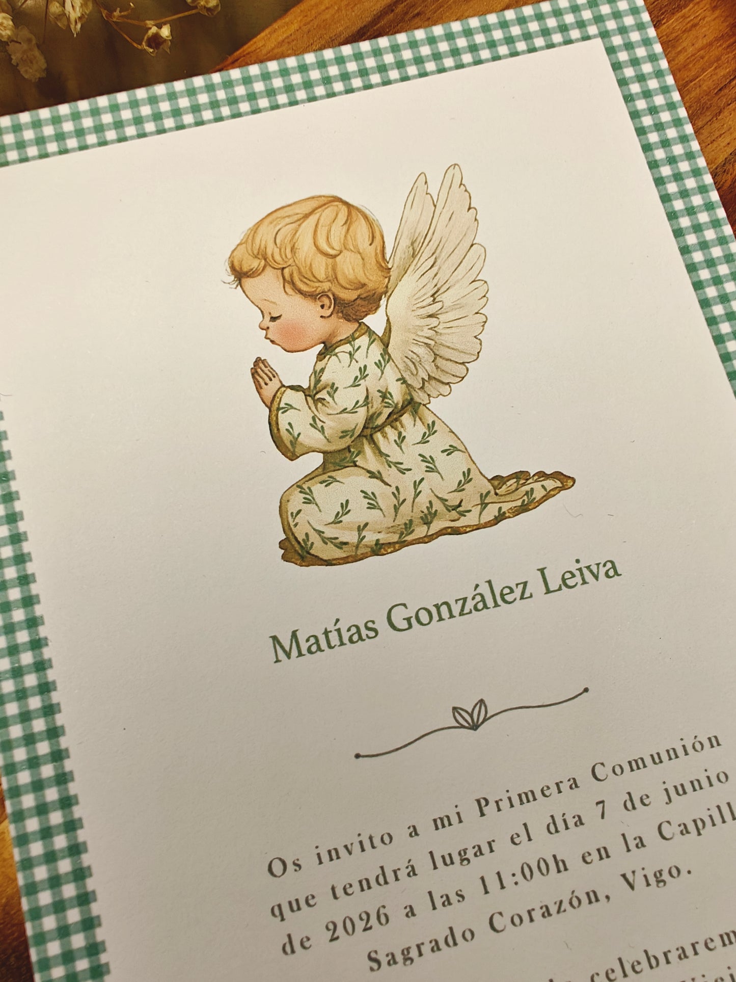 Invitación impresa personalizada Comunión COLECCIÓN ANGELITO NIÑO (NEW)